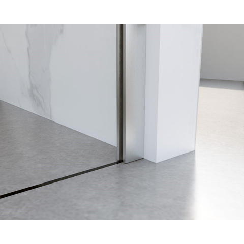 Fortifura Galeria Douche à l'italienne - 80x200cm - verre clair - Inox brossé SW876729