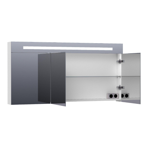 BRAUER Promise Deluxe armoire de toilette - 60x70x15cm - avec éclairage direct 1 porte miroir double face à droite mate blanche SW84356