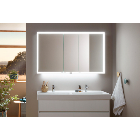 Villeroy & Boch My View Now My view spiegelkast - 130x75cm - 3 deuren - 2 contactdoos LED - zilver SW641566