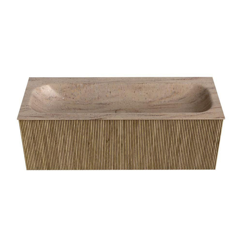 MONDIAZ KURVE-DLUX 120cm badmeubel kleur Dusk met 1 lade en 0 deuren. Wastafel BIG LARGE Midden 2 kraangaten Saba. SW1433362