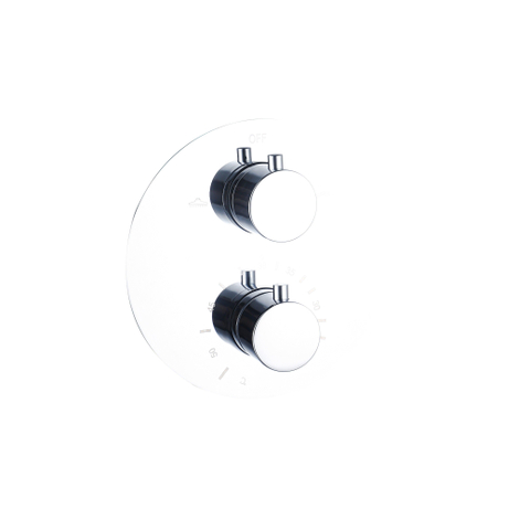 Fortifura Calvi Thermostatische inbouwkraan - achterplaat rond - chroom OUTLETSTORE STORE40211