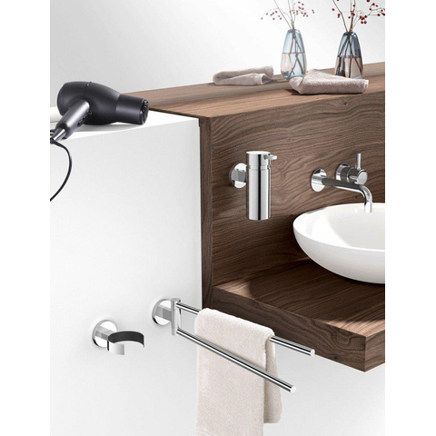 Zack SCALA Handdoekhouder - 47cm - dubbel - draaibaar - hoogglans RVS SW23543