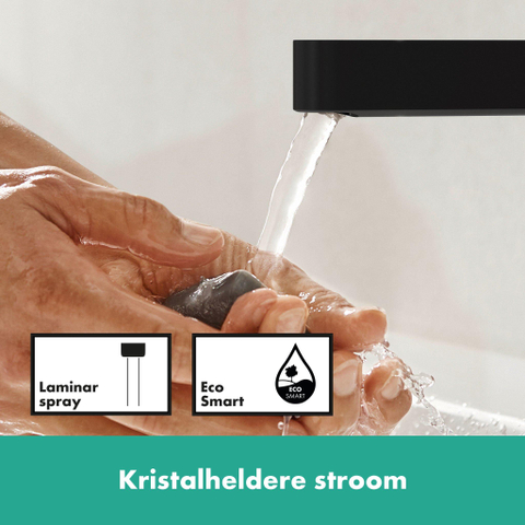 Hansgrohe Finoris 1 greeps wastafelkraan - 110 - coolstart - met afvoerplug - mat zwart SW651449