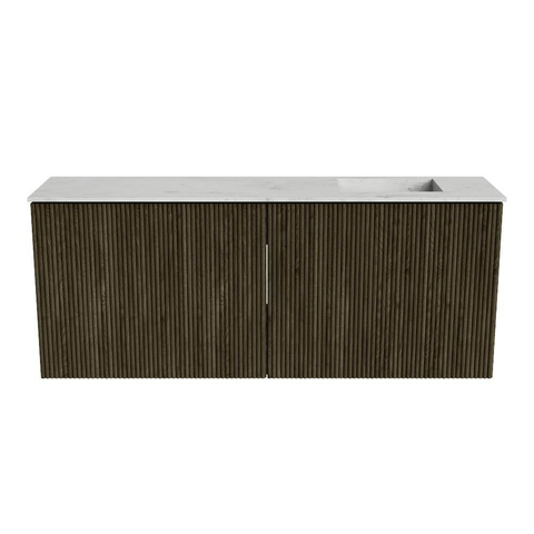 Mondiaz JOYA-DLUX 100cm meuble de salle de bains - couleur Shadow - Vasque FAYE position Droite 1 trou de robinet couleur Opalo. SW1422953