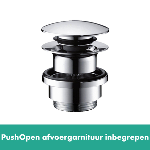 Hansgrohe Finoris 1 greeps wastafelkraan - 110 met afvoerplug - hoogglans chroom SW651096
