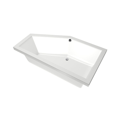 Xenz Society Baignoire d'angle - 160x90x53 - bonde au milieu - gauche - acrylique - blanc SW103340