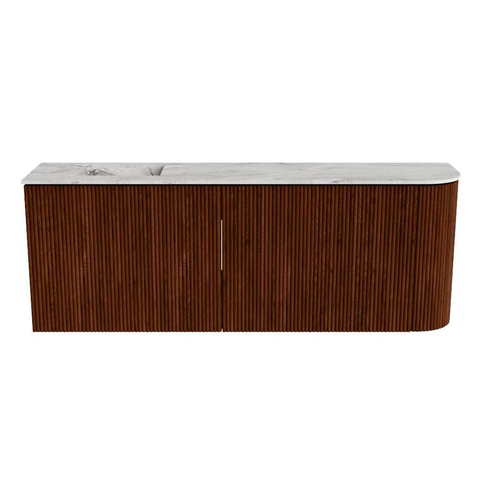 Mondiaz JOYA-DLUX 111.6cm toiletmeubel - ronding rechts kleur Ruby - Wastafel FAYE positie Links Zonder kraangat kleur Glace. SW1423571