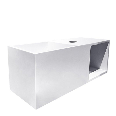 Wiesbaden Julia Fontein - met nis - 54x20x20cm - solid surface - mat wit SW641775