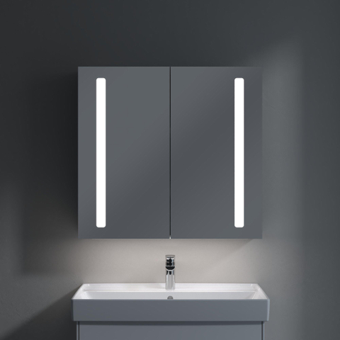 Villeroy & Boch my view 14 My view spiegelkast - 80x75cm - 2 deuren en led verlichting - zilver 1024980