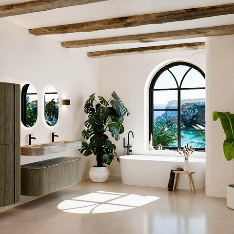 MONDIAZ THOR-DLUX 140cm meuble de salle de bains arrondi gauche + droite couleur Shadow avec 1 tiroir et 2 portes. Vasque suspendue CLOUD Double 2 trous de robinet couleur Oza. SW1464293