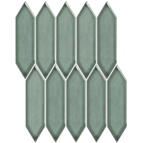 The Mosaic Factory Paris mozaïektegel - 26x31cm - 6.5mm - hexagon - glans green grey (groen) SW471152