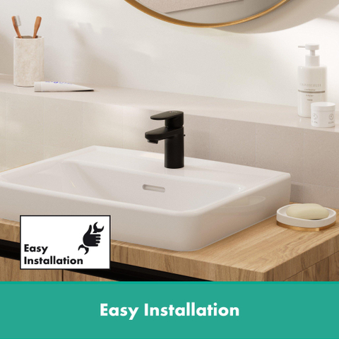 Hansgrohe Vernis Shape 1 greeps wastafelkraan - 70 zinc - zonder afvoer - mat zwart SW651593