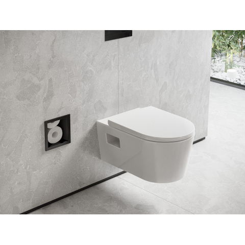 Hansgrohe XtraStoris Original Toiletrolhouder - voorraad 6 rollen - mat zwart SW1590294