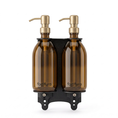 Fortifura Calvi Distributeur de savon - 500ml - lot de 2 - support - laiton brossé SW1590476