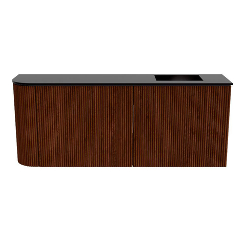 Mondiaz JOYA 101.6cm meuble de salle de bains - arrondi gauche couleur Ruby - Vasque FAYE position Droite Sans trou de robinet couleur Urban SW1421876
