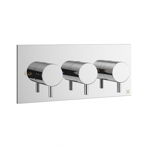 Crosswater MPRO Inbouwbadkraan - thermostatisch - 27.5X12cm horizontaal - met omstel - hoogglans chroom SW31350