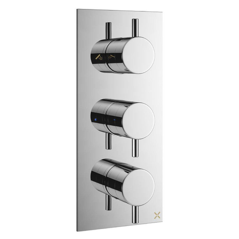 Crosswater MPRO Inbouwbadkraan - thermostatisch - 1 stopkraan - 1 omstelknop - met afbouwdeel - 27.5X12cm - hoogglans chroom SW31319