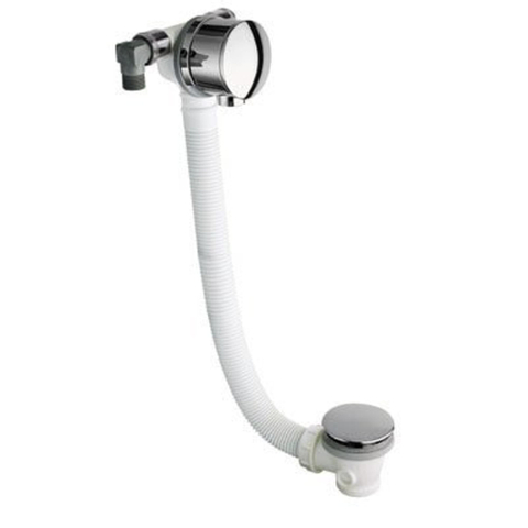 Crosswater Bath Fill Badafvoer - 90cm - verlengd - 52mm - klikwaste - badvuller - overloop - hoogglans chroom SW31275