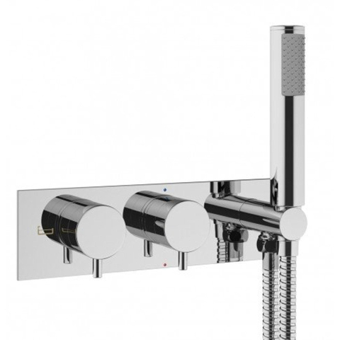 Crosswater MPRO Inbouwdouchekraan - 27.5x12cm - thermostatisch - met handdoucheset - hoogglans chroom SW31242