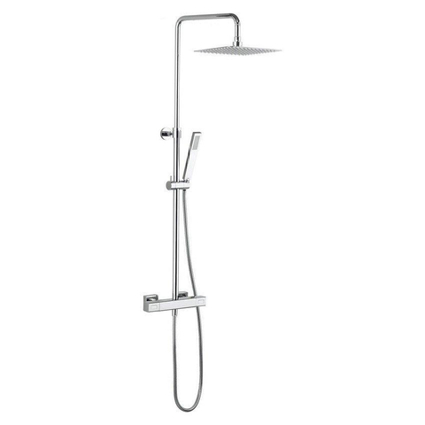 Crosswater Atoll Multivalve Doucheset - met thermostatische kraan - hoofddouche 36x24cm en handdouche - met douc - hoogglans chroom SW31164