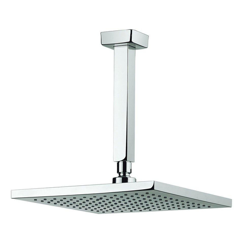 Crosswater Planet douche de tête - 20x20cm - carré - avec bras plafond - 1 jet - chromé SW31246