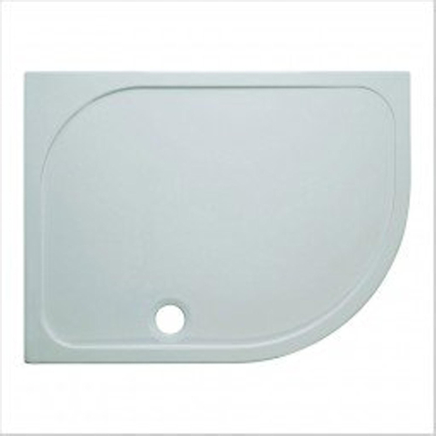 Crosswater Showertray Simpsons Shower Tray douchebak - 80x100x4.5cm rechts - inclusief - 90mm afvoer - 55 radius - met antikalkbehan - glans wit SW31113
