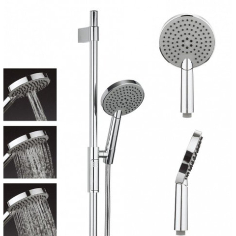Crosswater Ethos Glijstangset - met handdouche diameter 8cm - 3 standen - hoogglans chroom SW31005