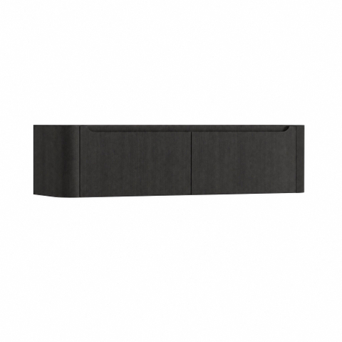 H&R Badmeubelen Juice Wastafelonderkast - 160x45x40cm - afgeronde hoeken - 2 lades - geïntegreerde greep - basalt SW1259460