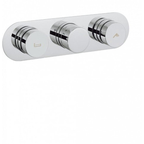 Crosswater Dial Badkraan horizontaal - met omstel en 2 knoppen - inclusief inbouwdeel - hoogglans chroom SW30944