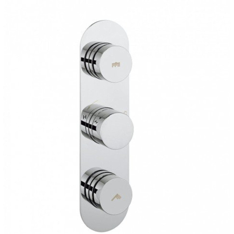 Crosswater Dial Douchekraan - verticaal - omstel - 2 knoppen - inclusief inbouwdeel - hoogglans chroom SW30942