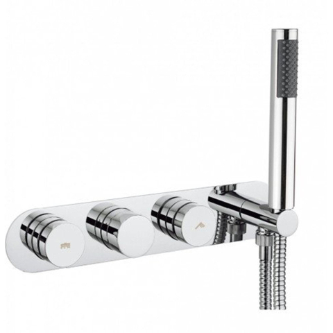 Crosswater Dial Douchekraan - met 2 knoppen - met handdouche horizontaal - hoogglans chroom SW30931