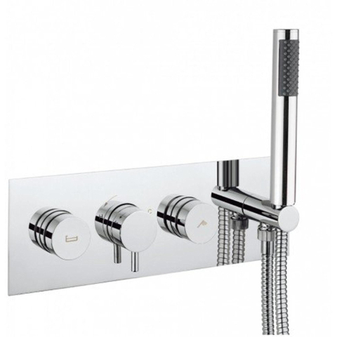 Crosswater Dial Douchekraan - inbouw - verticaal - omstel - handdouche - horizontaal - hoogglans chroom SW30913