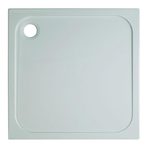 Crosswater Showertray Shower Tray douchebak - 76x76x4.5cm vierkant - met antikalkbehandeling afvoer - 90mm - wit SW30793