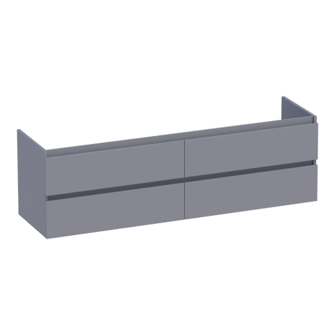 BRAUER Joy meuble sous-lavabo 160 4 tiroirs softclose - sans poignée - 2 découpes pour siphon - gris mat SW1201125