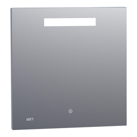 BRAUER Quartz miroir – carré – 70 x 70 cm – LED directe en haut – avec horloge – Aluminium SW278173