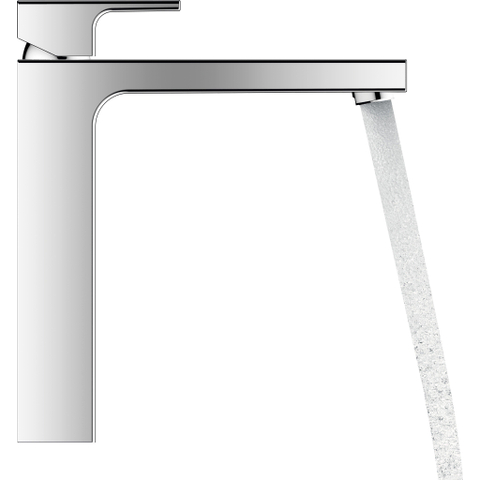 Hansgrohe Vernis Shape 1 greeps wastafelkraan - 230 zinc - met trekwaste - hoogglans chroom SW651942