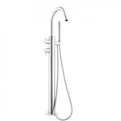 Crosswater Kai Lever staande badkraan - thermostatisch - 97.7cm - met handdouche - hoogglans chroom SW30920