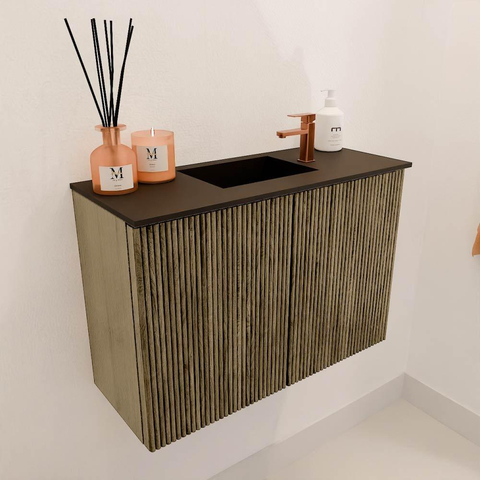 Mondiaz JOYA 60cm meuble de salle de bains WC - couleur Dusk - Vasque FAYE position Milieu 1 trou de robinet couleur Urban. SW1421643
