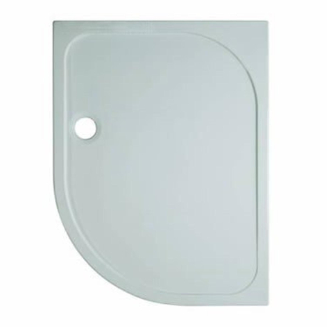 Crosswater Shower Tray receveur de douche - 90x120x4.5cm - quart de rond - polybéton - vidage 90mm - droite offset - blanc SW31225