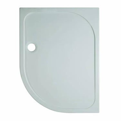 Crosswater Showertray Shower Tray douchebak - 120x90x4.5cm offset rechts - 90mm afvoer kwartrond polybeton - wit SW31225