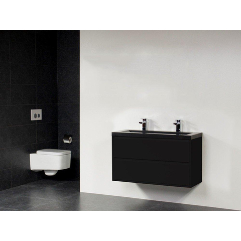 Saniclass New Future Corestone13 Meuble salle de bains 100cm sans miroir noir SW25158
