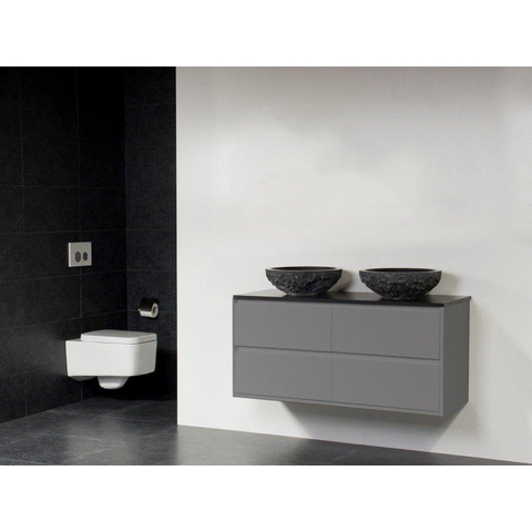 Saniclass New Future Corestone13 Vasque à poser martelé Meuble salle de bains 120cm sans miroir gris SW25105