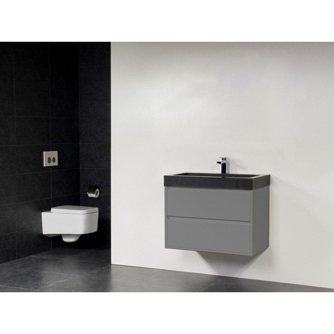 Saniclass New Future Black Spirit Meuble salle de bains 80cm sans miroir gris SW25096