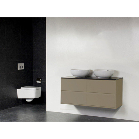 Saniclass New Future Kos Vasque à poser blanc Meuble salle de bains 120cm sans miroir taupe SW25062