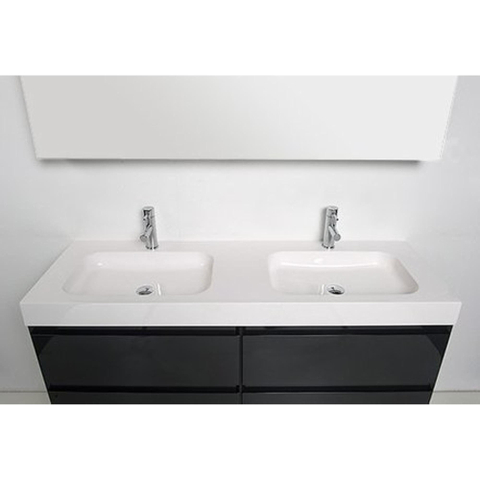 INK Meuble sous lavabo sans poignée MDF laquée 100x45x52cm anthracite mat SB1240421