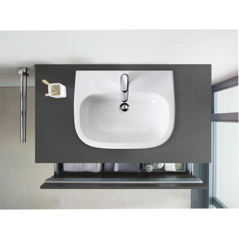 Duravit D-code Opbouwwastafel - 54x43.5cm - met 1 kraangat - met overloop - wit 0315112