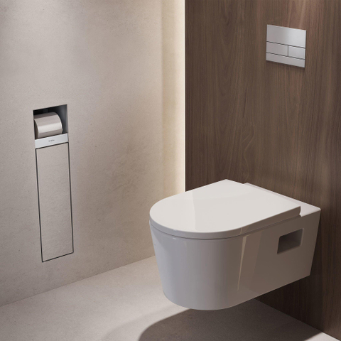 Hansgrohe XtraStoris Rock Porte-brosse WC - porte-rouleau - porte carrelable - blanc mat SW1590300