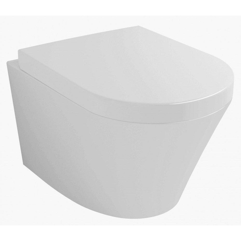 Wiesbaden Vesta hangtoilet – verdekte bevestiging – diepte 52 cm – met softclose zitting – glans wit SW49005