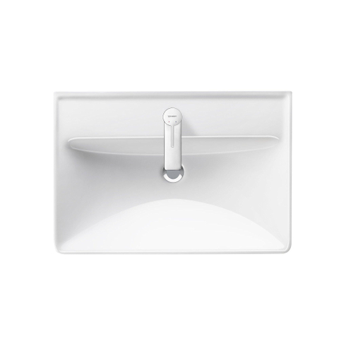 Duravit D-neo Wastafel - met waskom midden - met kraangat - met overloop - 65x44cm - met wondergliss - wit SW640532