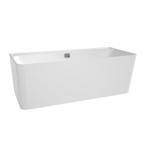 Villeroy & Boch Collaro half vrijstaand back to wall bad 180x80cm rechthoek overloop goud Acryl Glans Wit SW354244
